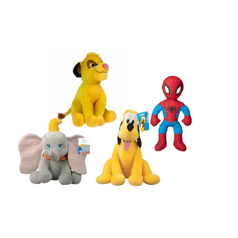 PELUCHE ASSORTITI Simba, Pluto, Dumbo e Spiderman