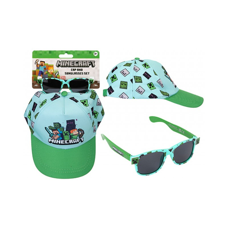 Minecraft Set Cappello e Occhiali da Sole