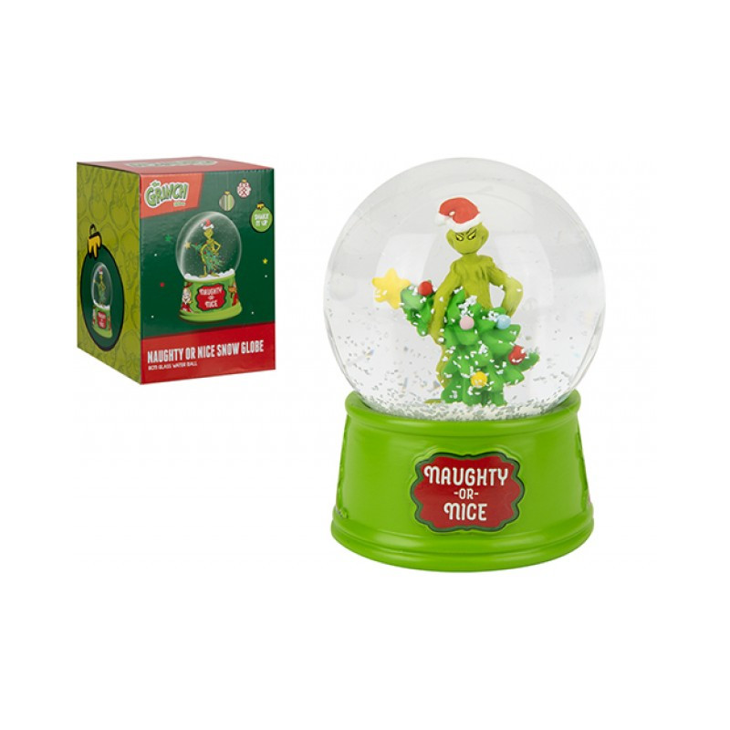 GRINCH SNOW GLOBE NAUGHTY OR NICE