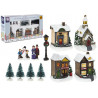 MINI VILLAGE SCENE SET WITH LIGHT UP HOUSES