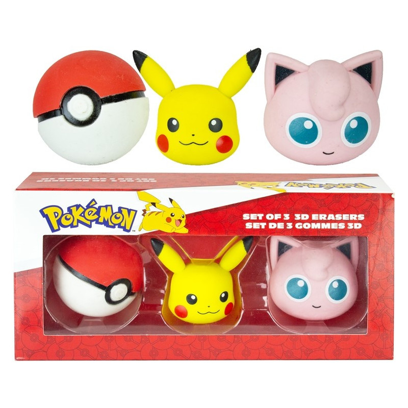 Pokemon 3D erasers