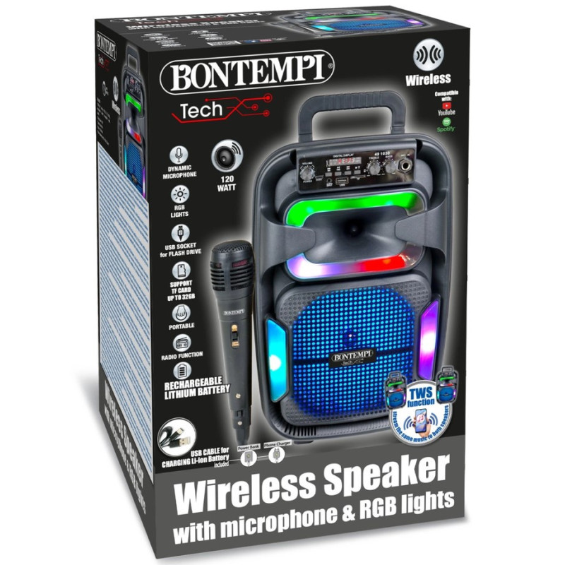 CASSA WIRELESS CON MICROFONO RGB