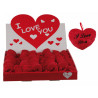 Cuore di peluche rosso
